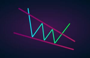 Example of a falling wedge stock chart pattern